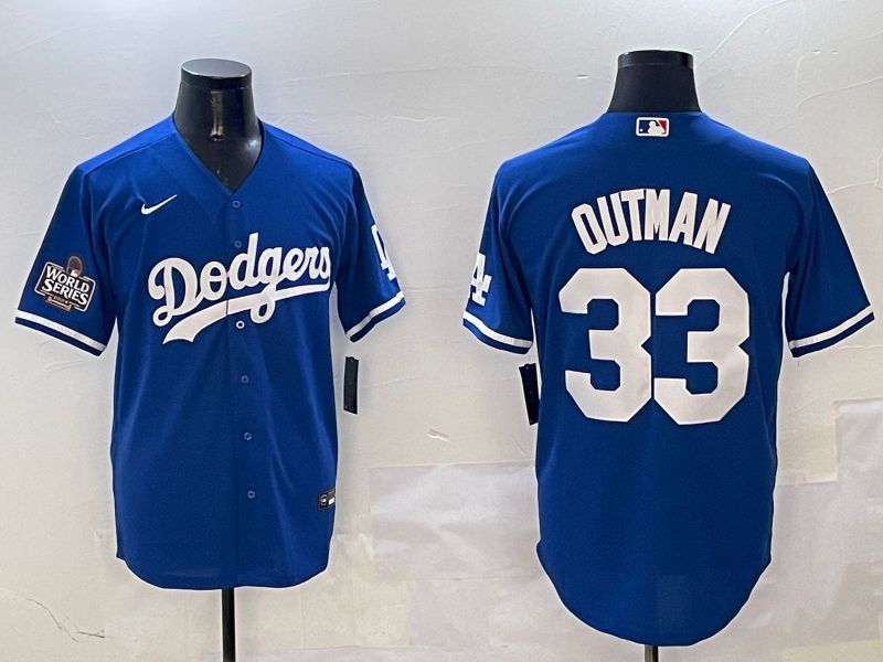 Men Los Angeles Dodgers 33 Outman Blue Game 2025 Nike MLB Jersey style 1